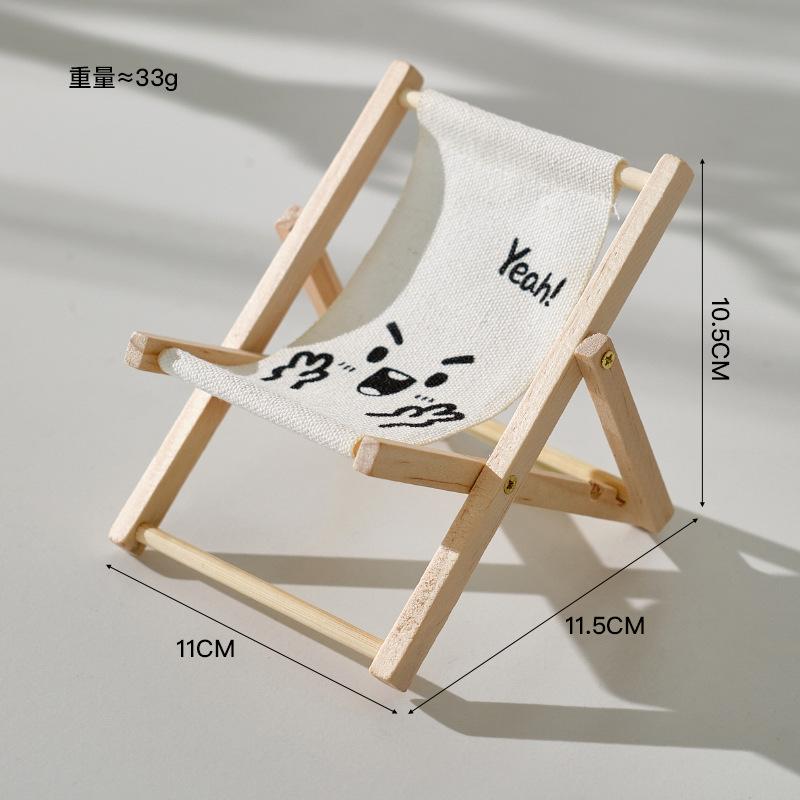 Cartoon Beach Style Dollhouse Chair Ornament Eco-Friendly Phone Stand Doll Display Home Desktop Decoration Office Accessories