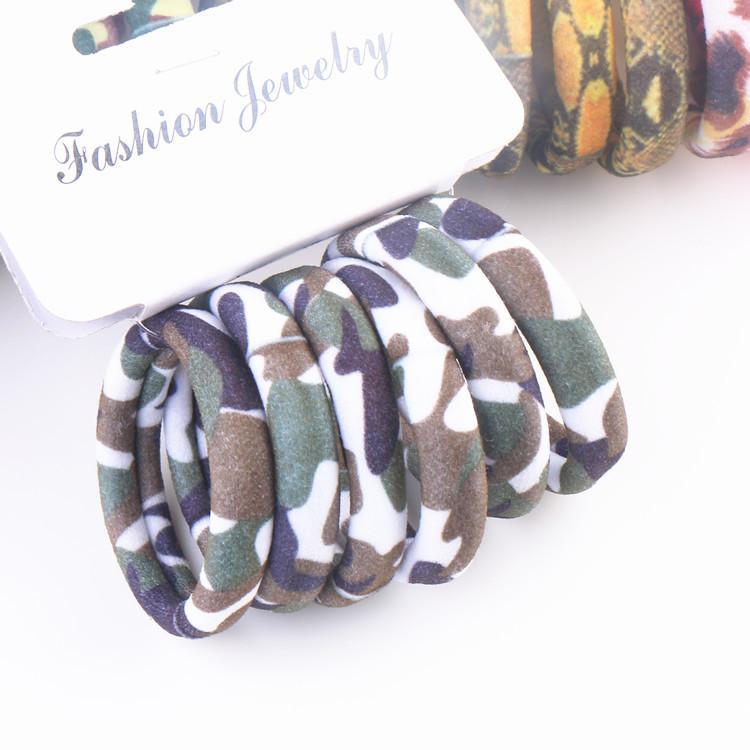 6Pcs/Set High Elasticity Printed Scrunchie Women Girls Children Elastic Hair Rubber Bands Accessories Tie Hair Rope Ring Holder