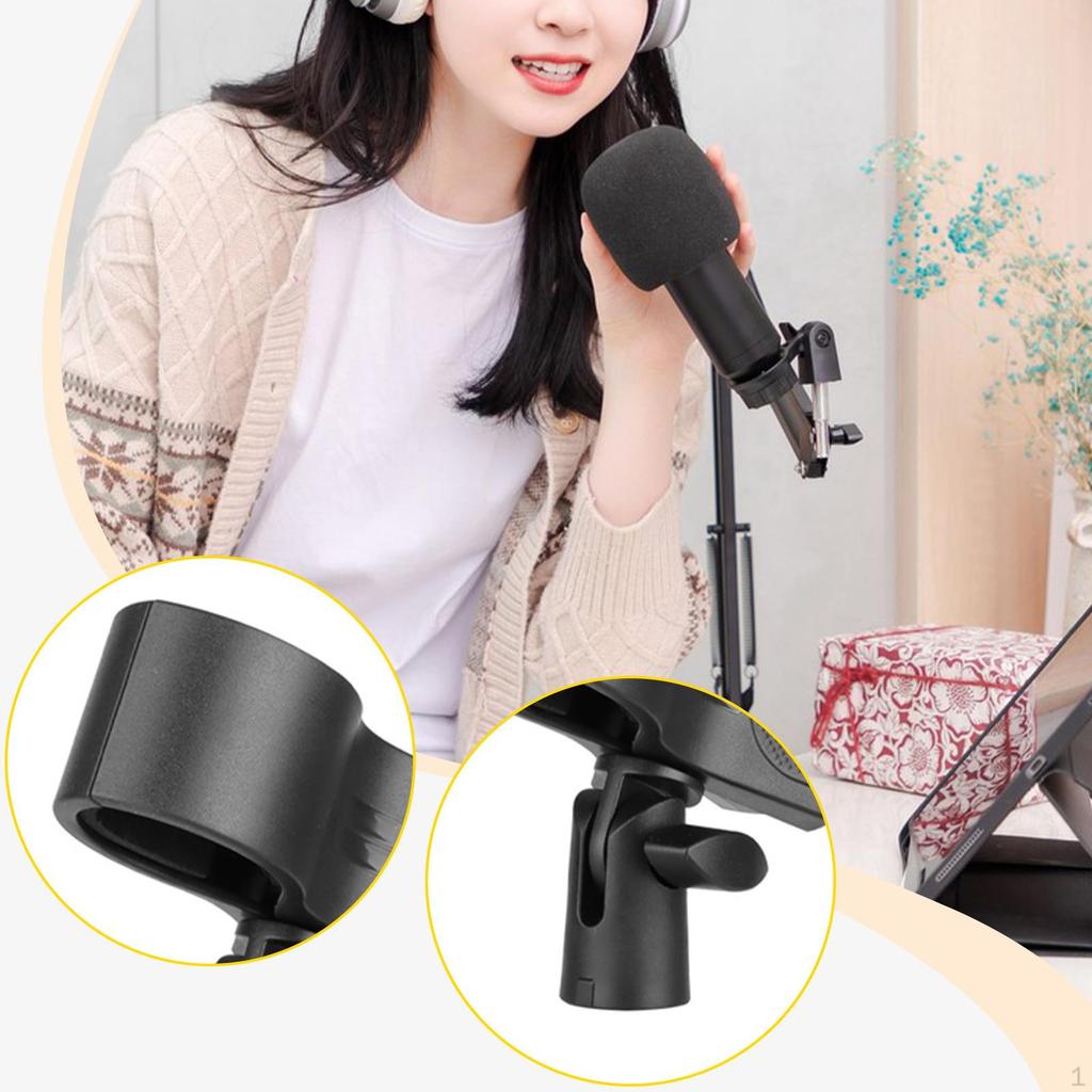 2 Microphone Holder Clips for Mounting, Adjustable Knob Included