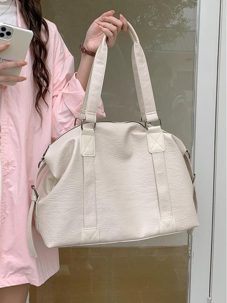 Trendy 2025 Women's Korean Casual Tote Bag - Large Capacity Hand-Held Travel Messenger Bag.