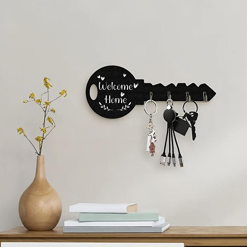 Storage Creative Wooden Organizer Key Frame Wall Mounted Modern Wall Storage Hook Boxwood Retro Hanging Storage Rack Clothing