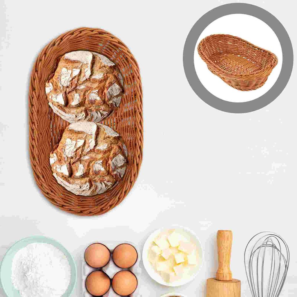 Woven Basket Household Fruit Container Storage Party Fruits Dessert Convenient Bread