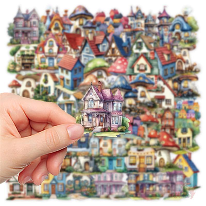 50Pcs/Set Retro Forest Cabin Series 01. Fairy Tale House PET Stickers Waterproof DIY Fashion Doodle Decals Stickers