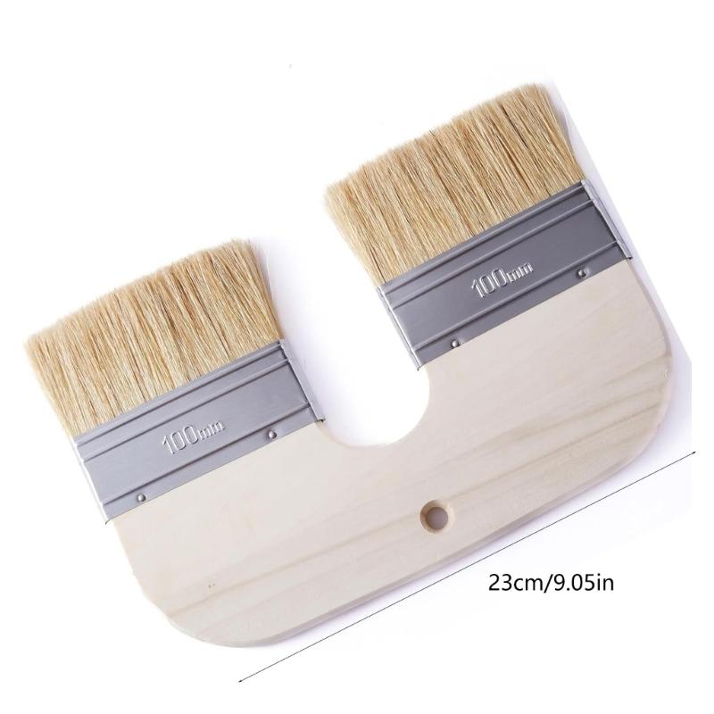 Štětec na vápenné nátěry s přírodními štětinami, oboustranný, s rukojetí U, malířský štětec na cihly