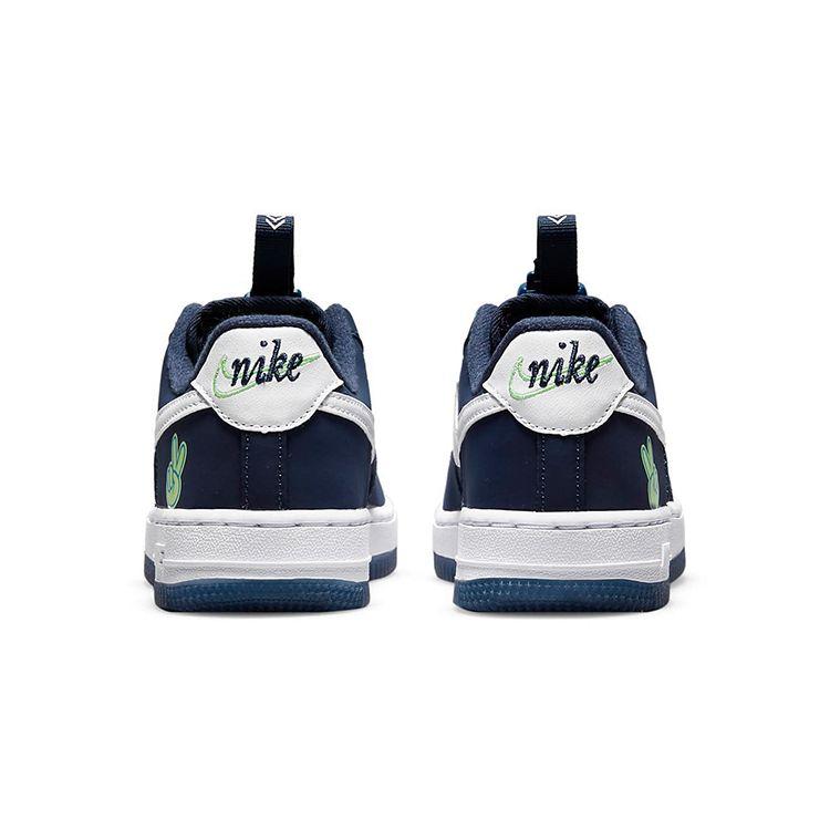 Nike Force 1 Toggle SE PS Peace Kids Sneakers Blue Midnight-Navy Lime-Glow DB1814-400