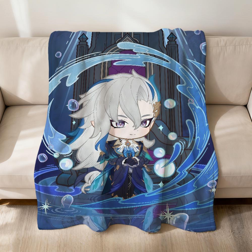 Game Lumine Genshin Impact Diluc Chibi Flannel Soft Warm Plush Blanket Sofa Living Room Pet Hogar Bedroom Gift Home Car Portable