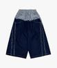 Nainneoscheu Layered Decon Denim Cropped Shorts_Blue