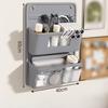 1PC Closet Versatile Gray Wall-Mounted Storage Organizer Multi-Compartment Fabric Hanging Bag with Viewing Window Hooks for Offi