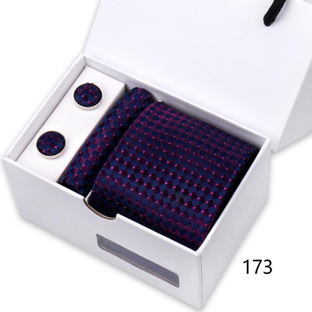Men's High-End Polyester Tie & Pocket Square Set for Weddings and Formal Wear