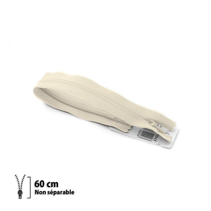 Fermeture éclair - ECLAIR PRYM - Z41 - Invisible 4mm - 60 cm - Couleur lin