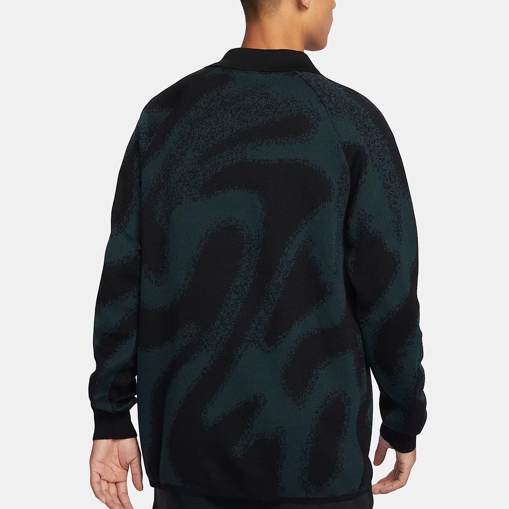 Nike Culture Of Football Logo Embroidered Knit Sweater With Collar Men Tops Deep-Jungle-Green FD7285-323