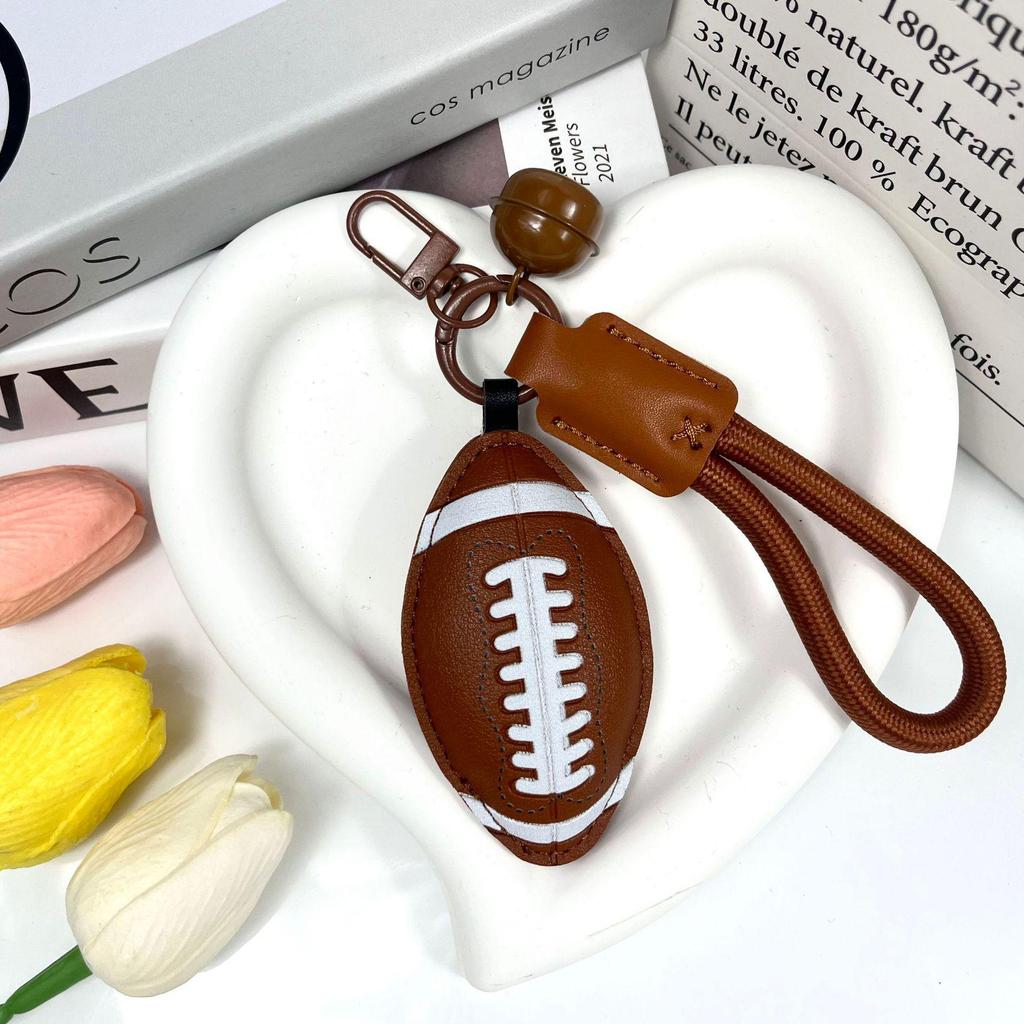 Basketball, Baseball, Football Leather Keychain Pendant - Women's Bag Charm