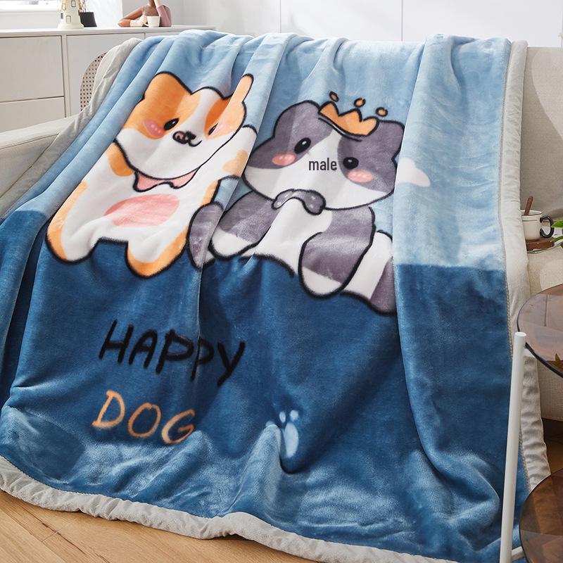 Winter Thickened Raschel Wedding Blanket – Double Layer Quilt for Students & Couples