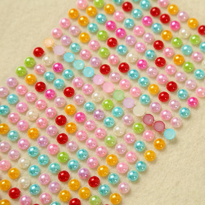 260pcs Acrylic Pearl & Rhinestone Stickers for DIY Decoration – Multi-Specification Customization