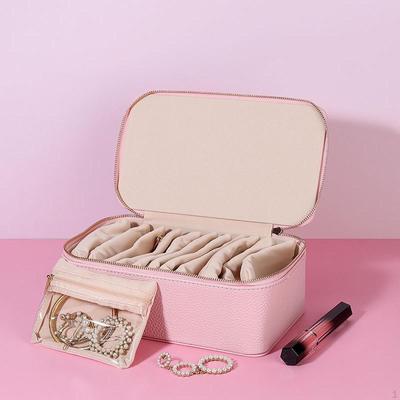 Jewelry Box Organizer with 12 Bags for Earring Necklace Valentine's