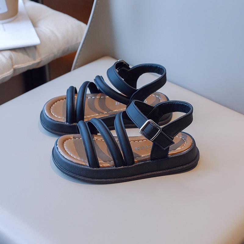 Summer girls sandals princess shoes woven bag head breathable little girl baby shoes soft sole non-slip children's summer shoes
