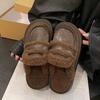 Hairy slippers 2026 new autumn and winter with plush snow boots  cotton slippers for women
