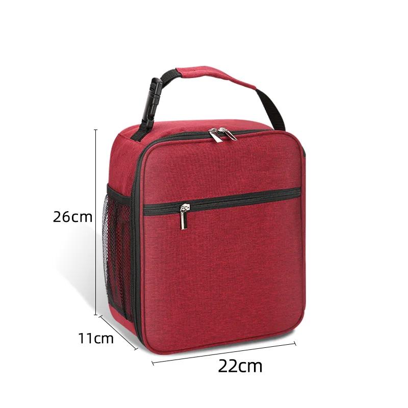 Thermal Lunch Bag for Women Gray Oxford Cloth Aluminum Foil Insulation Shoulder Bag Waterproof Picnic Cooler Container Handbags