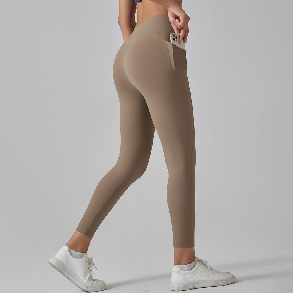 Naked Tight Pocket Yoga Pants With No Trace, High Waist, Hip Lifting, Abdominal Compression, Breathable Exercise Pants For Women