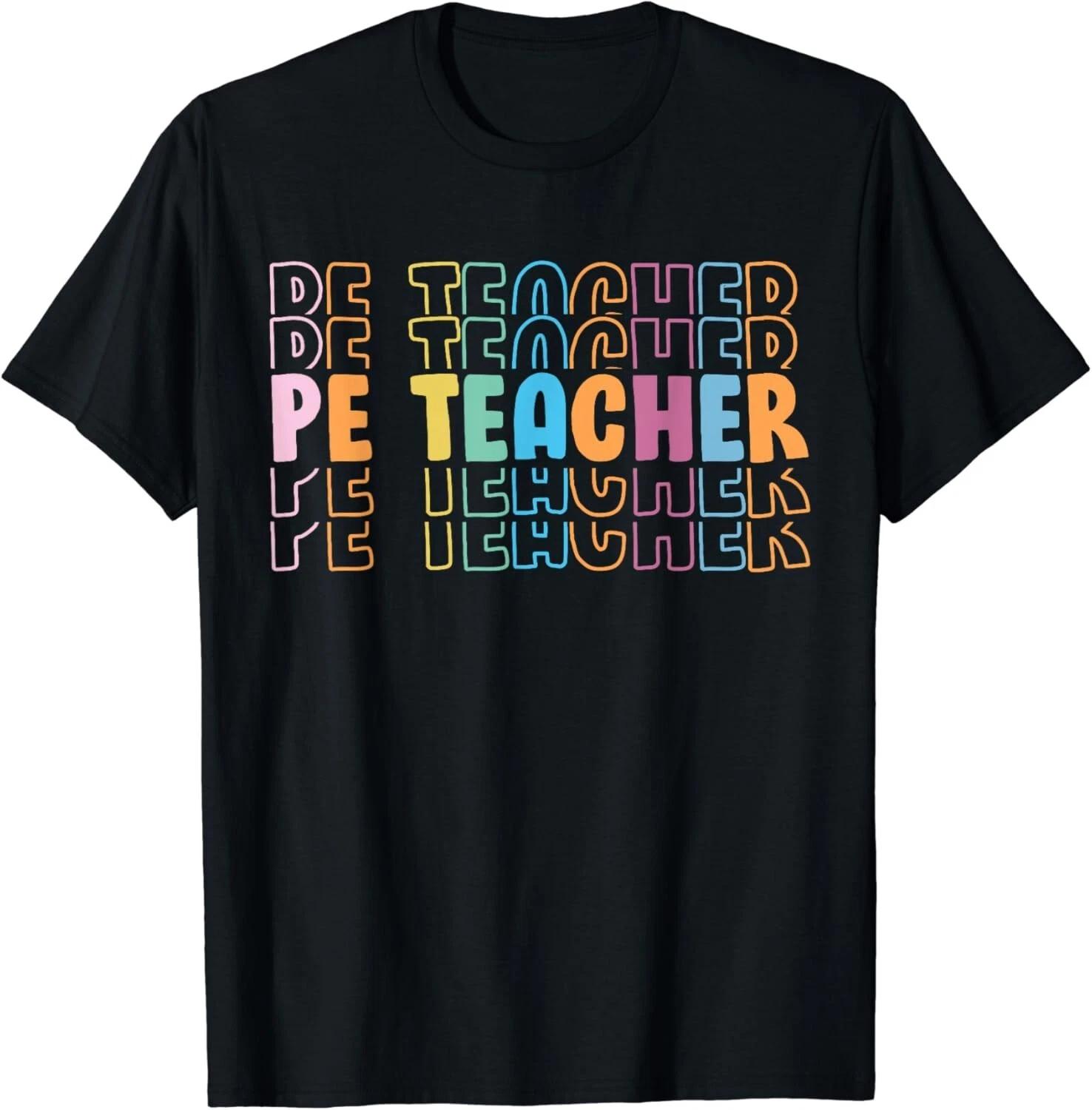 PE Teacher Vintage retro groovy Physical Education Teacher Gift Unisex T-Shirt XL