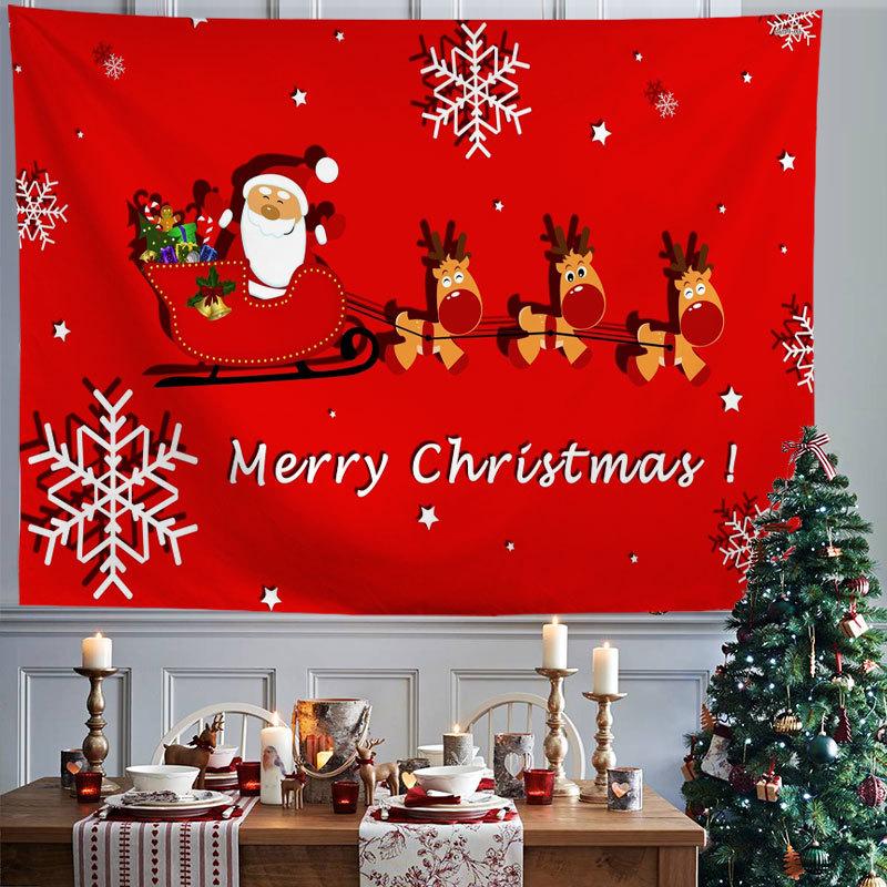

Красное Рождество, Рождество, снежинки, зимние ночи, камин, гобелен с принтом, украшение для дома, гостиной, спальни, стены, гобелен 95x73cm