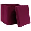 VidaXL Boîtes de rangement 4 pcs Rouge foncé 32x32x32 cm Tissu