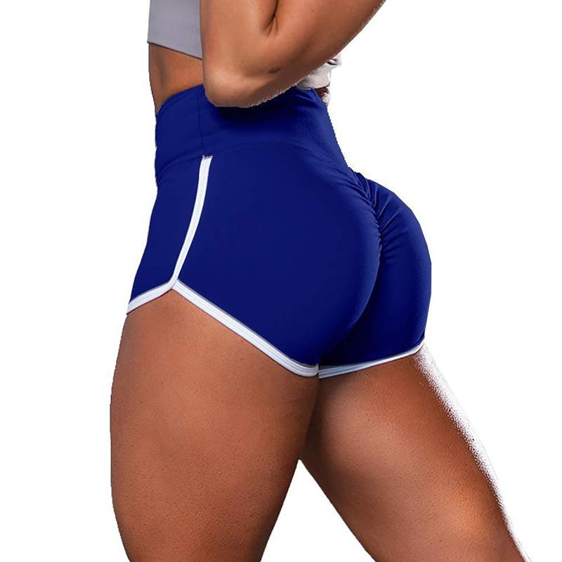 1Pc Gym Casual Fitness Solid Color Hip Elastic Yoga High Waist Shorts Tight-fitting