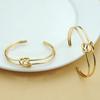 European-Style Double-Layer Heart Knot Bracelet for Women, KC Gold Pure Copper Jewelry, Trendy Hand Accessory