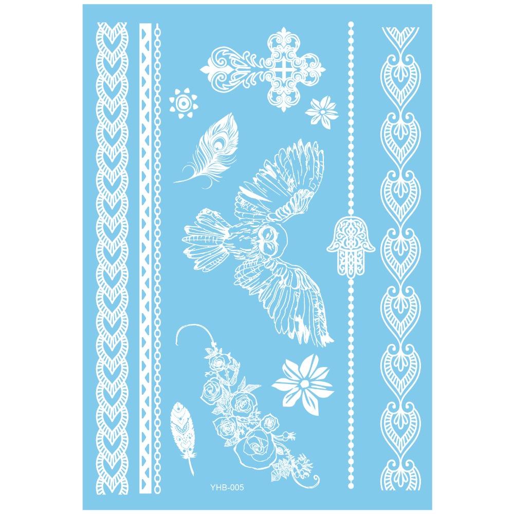 Lace Flower White Tattoo Stickers Long-lasting Butterfly Tattoo Stickers Women Men