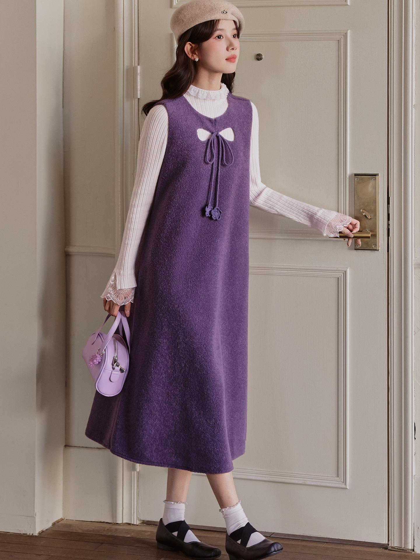 

Berry Purple Strap Dress - Women s Spring 2026 Collection: Gentle, Slimming, and Flattering for Playful Commutes Small