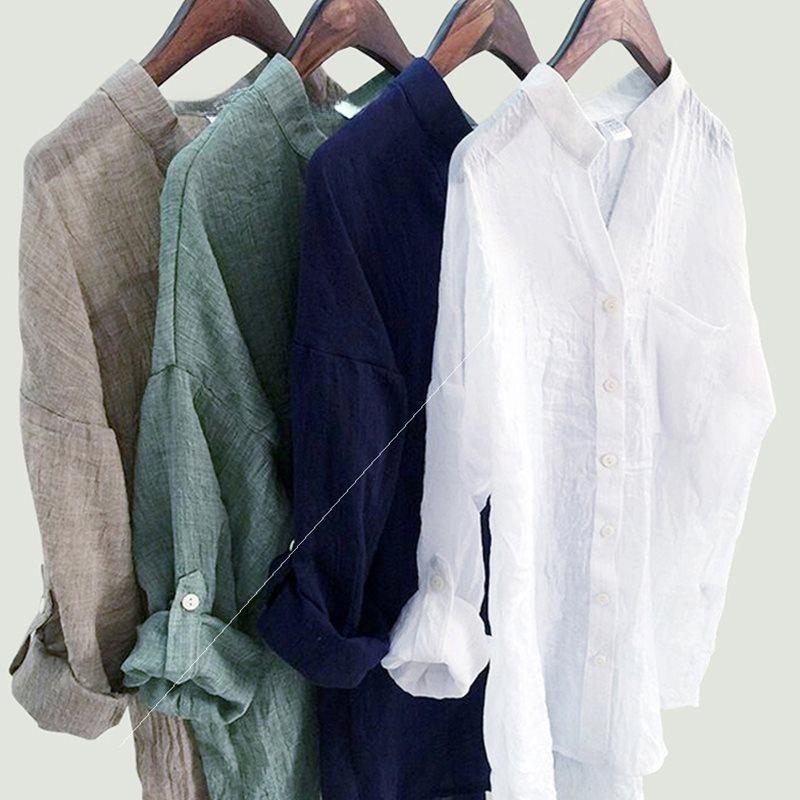 Elegant Feminine Shirts Cotton Linen Large Size Blouses Fashion Woman Vintage Blouses Summer Korean Style Clothes