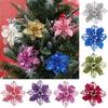 New Artifical Glitter Christmas Flowers Christmas Tree Decorations Home Xmas Ornaments Fake Flowers