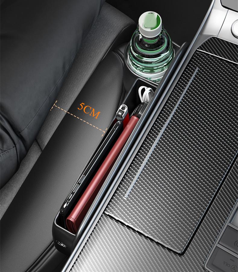 Black Car Left Seat Side Pocket Organizer Gap Filler Storage Box with Cup Holder