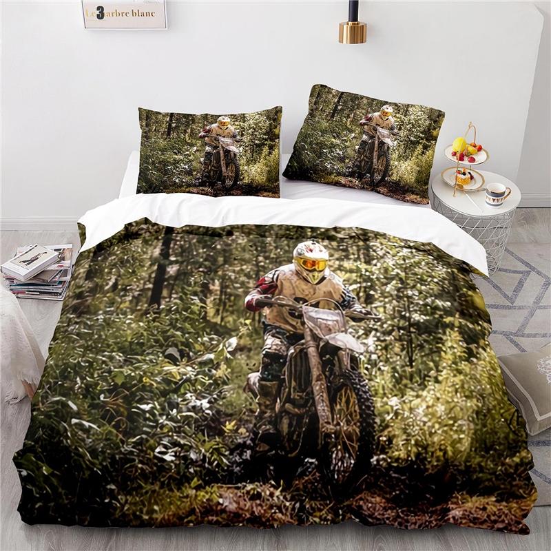 Classic Off-road Motorcycle Bedding Sets Bedclothes Bed Linen 3d Printed Duvet Cover Pillowcase Single Double Queen King Size