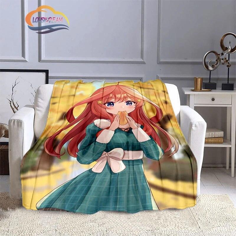 Comic The Quintessential Quintuplets Cashmere Blanket Sexy Anime Girl Flannel Blanke Portable Warm Camping  Soft skin