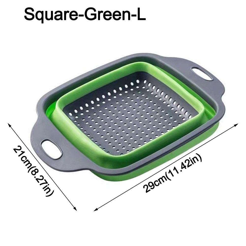 Silicone Folding Drainer Basket Drain Device Multifunctional Collapsible Colander Food Grade Fruit Vegetable Washing Basket