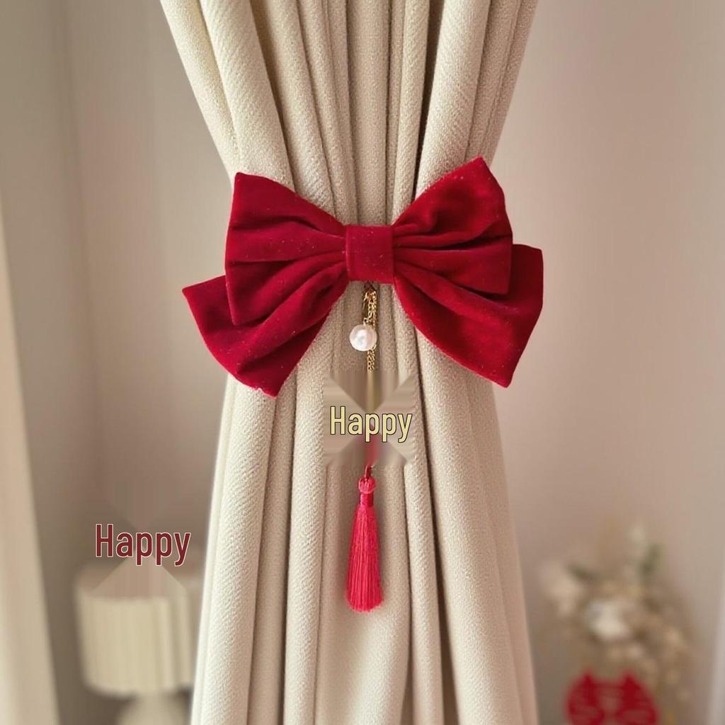 Elegant Red Wedding Tiebacks for Curtains - Perfect for Decorating Living Rooms or Bedrooms