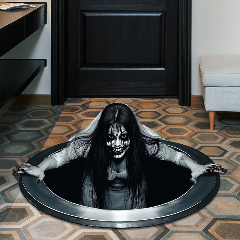 Halloween Wall Stickers Horror Horror Long Hair Ghost Bridal Floor Stickers Bedroom Living Room Home Decoration Wall Stickers