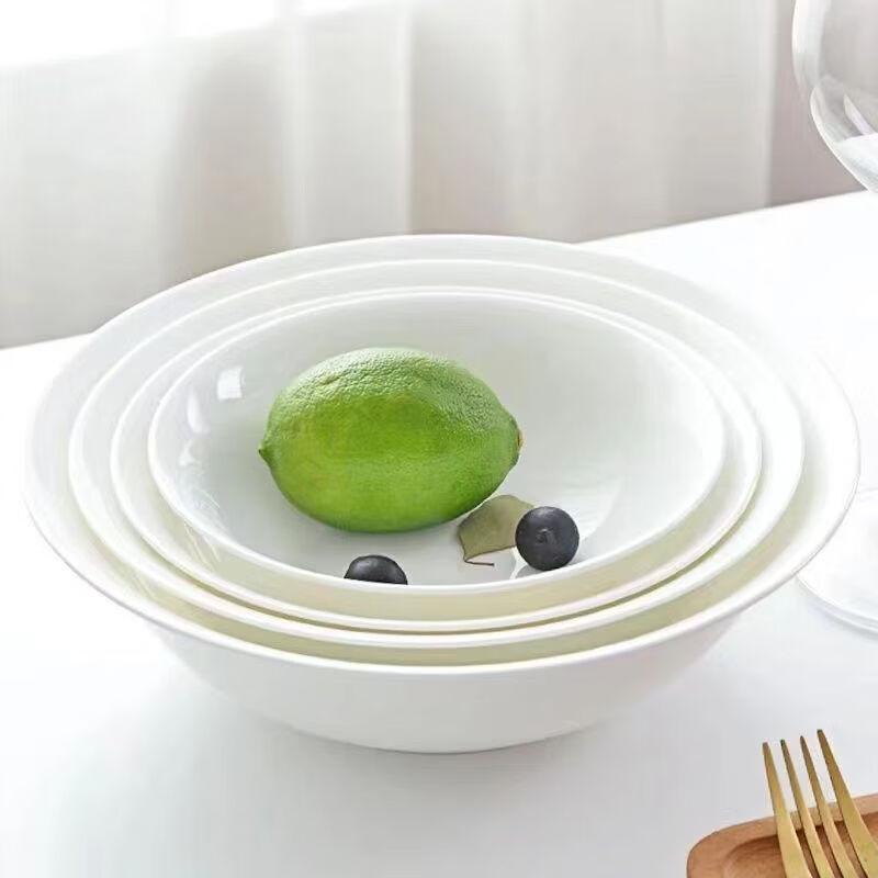 Yujia Pure White Ceramic Soup & Noodle Bowls (12-Pack)