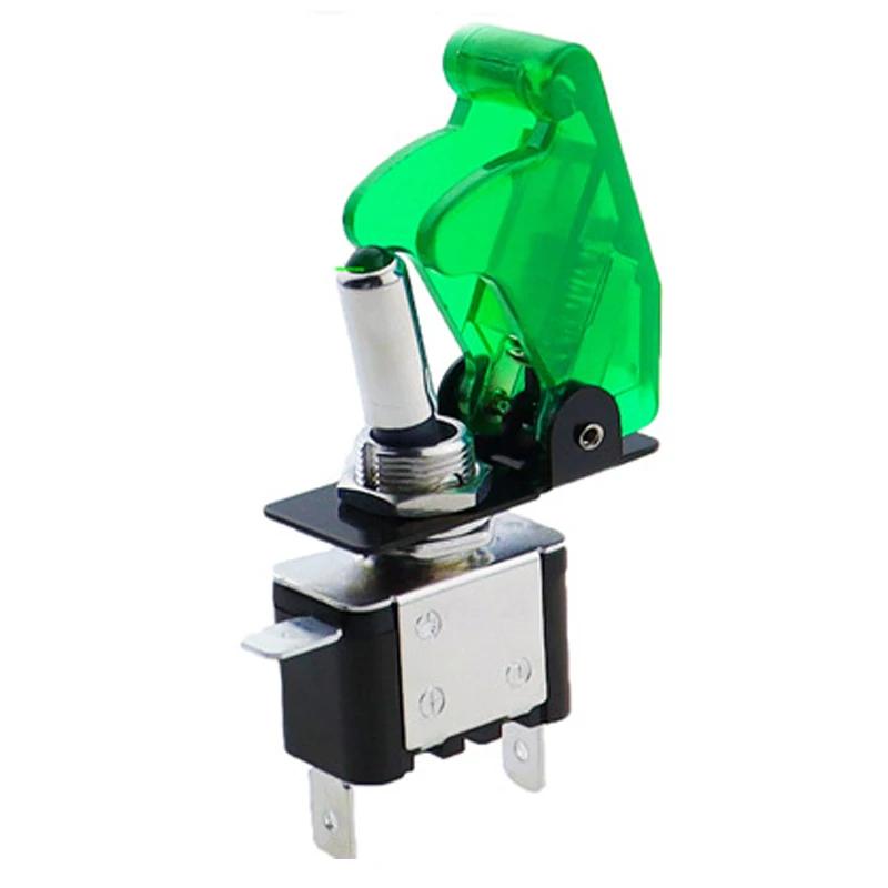 Rocker Switch LED Car Modification Arm Push Button Illuminated Toggle Switch With Safety Aircraft Flip Up Cover Guard 12V20A