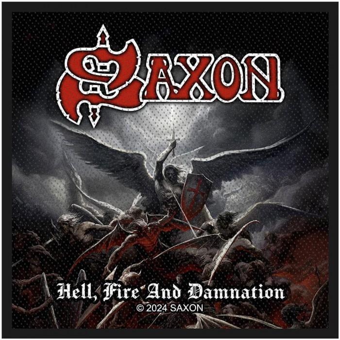 Saxon Hell Fire And Damnation Woven Patch
