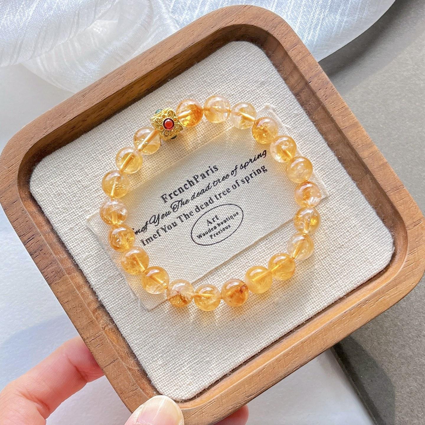 8Mm Autumn And Winter Maillard Natural Citrine Bracelet Bracelet