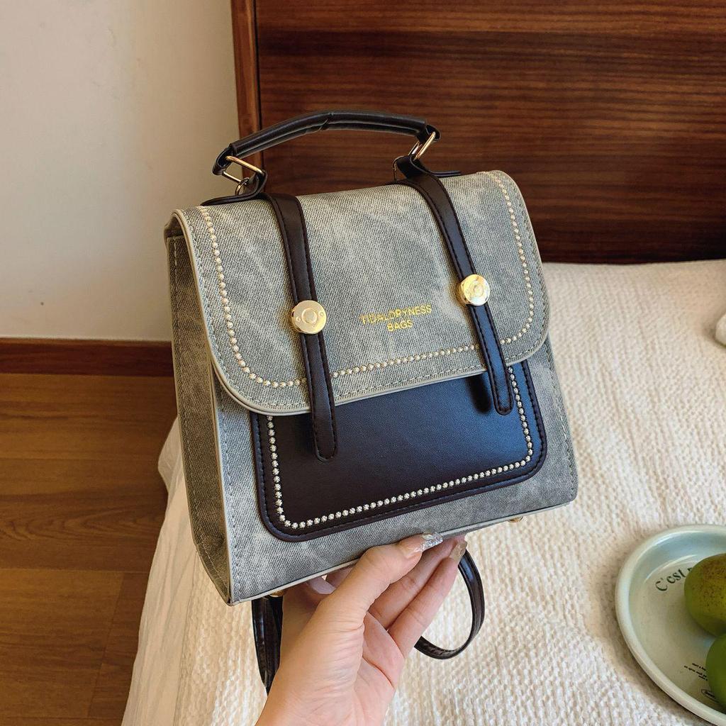 Korean Retro Large Capacity College-Style Crossbody Handbag Backpack (2025)