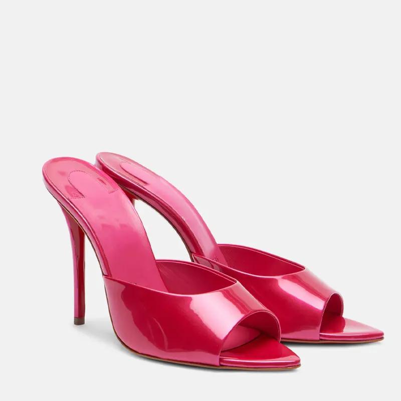 Modne buty dla kobiet Nowe szpiczaste sandały rzymianki z odkrytymi palcami Metalowe seksowne buty damskie Klapki na zewnątrz 10,5 cm Sandały damskie sandálias