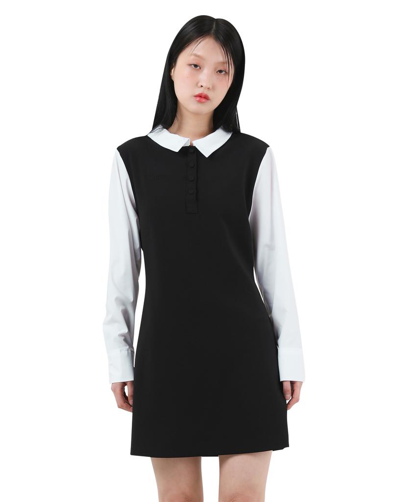 Catharsis Contrast Corset Collar Dress Black One Size