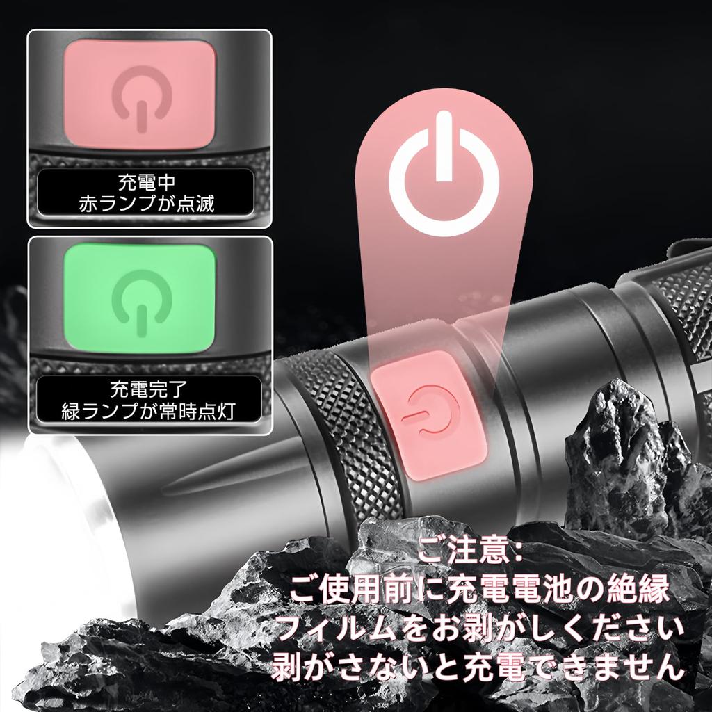 Wataku Ryohin LED Powerful 1200 Lumens with Extendable USB 1500mAh Aluminum Alloy Handy Flashlight with 5 Light for Disaster Power and Work 1 1500mAh
