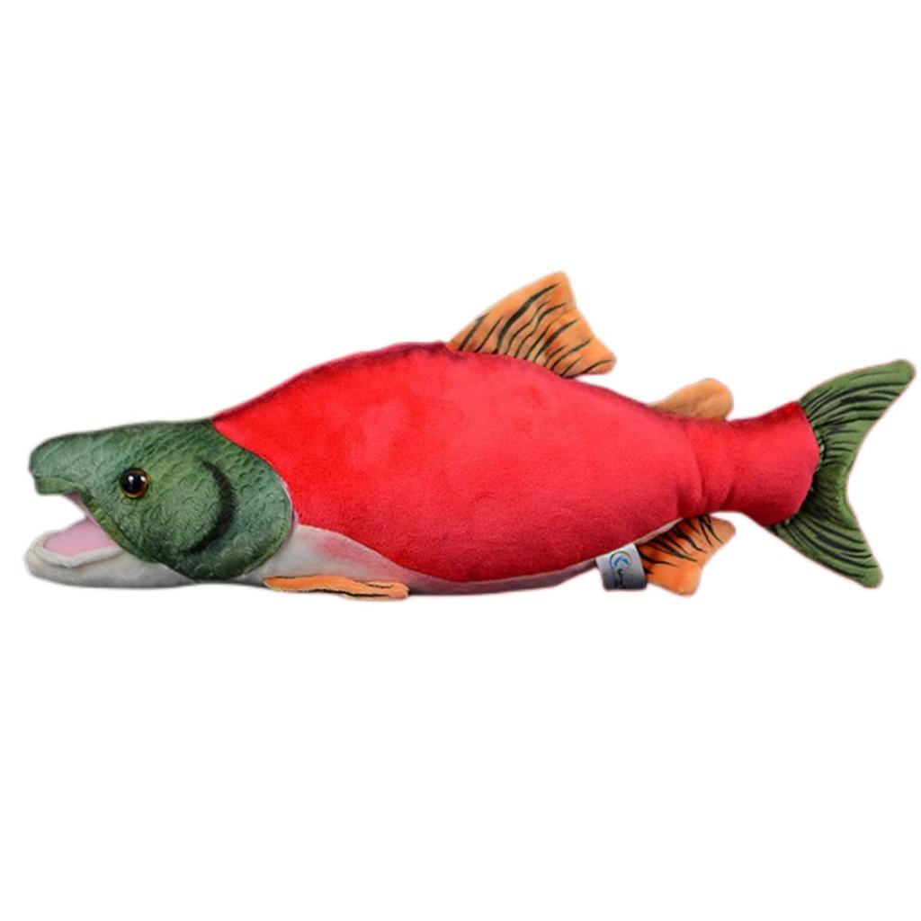 Lilizzhoumax Simulation Sockeye Salmon Plush Toy Sockeye Salmon Realistic Stuffed Animal Soft Plush Toy 16 Inch Lifelike Toy PP Cotton Gift for Boys