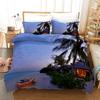 Tropical Island With The Palm Tree Comfortable Duvet Quilt Cover Pillowcase Bedding Set Children Bedroom Decoration Home Textile