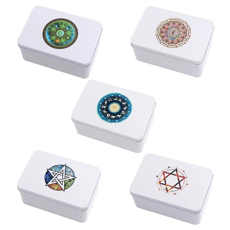 Scatola di metallo rettangolare per carte da gioco, contenitore per tarocchi, custodia per gioielli, gioco da poker, scatola vuota per carte da poker