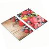 Set of Two Glass Cutting Boards Fruits Berries Wood 2X30X52 Cm